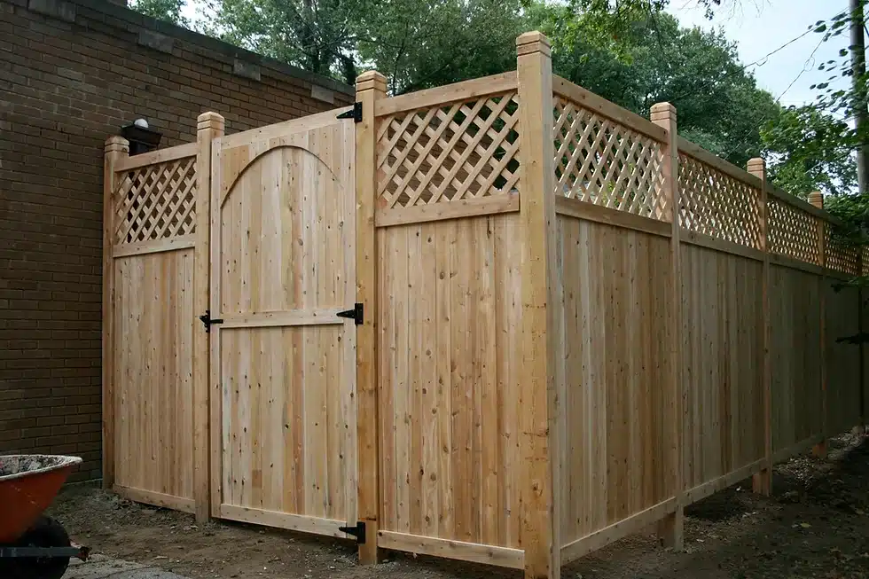 Custom fence installation showing the scope of a typical Wichita fence project