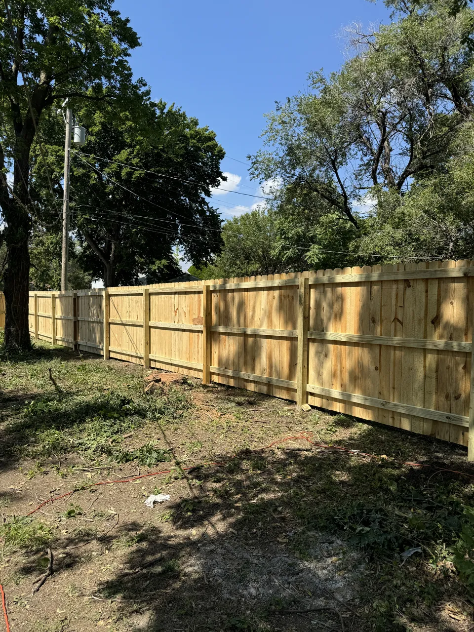Backyard privacy fence